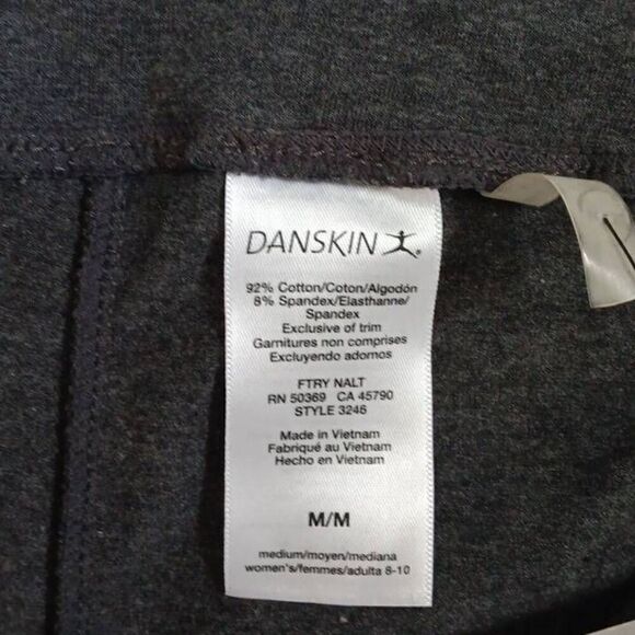 Danskin Sleek Fit NWT Cropped Workout Pants Women's Size Medium Charcoal Grey - Picture 6 of 7